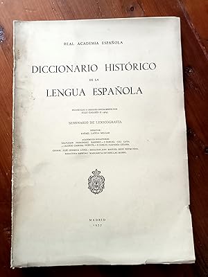 DICCIONARIO HISTORICO DE LA LENGUA ESPAÑOLA. Seminario de lexicografía. Fascículo 13