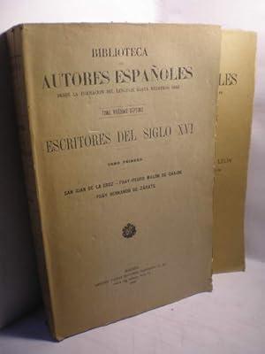 Imagen del vendedor de Escritores del siglo XVI ( 2 volmenes). Tomo Primero. San Juan de la Cruz. Fray Pedro Maln de Chaide. Fray Hernando de Zrate ( Biblioteca de Autores Espaoles Tomo 27 ) - Tomo Segundo. Obras del Maestro Fray Luis de Len ( Biblioteca de AUtores Espaoles Tomo 37 ) a la venta por Librera Antonio Azorn