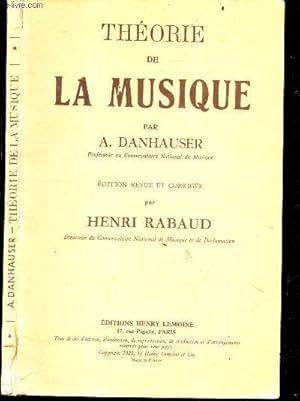 Imagen del vendedor de Theorie de la musique - edition revue et corrigee par Rabaud Henri a la venta por Le-Livre