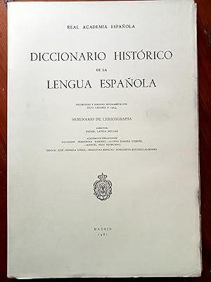 DICCIONARIO HISTORICO DE LA LENGUA ESPAÑOLA. Seminario de lexicografía. Fascículo 15