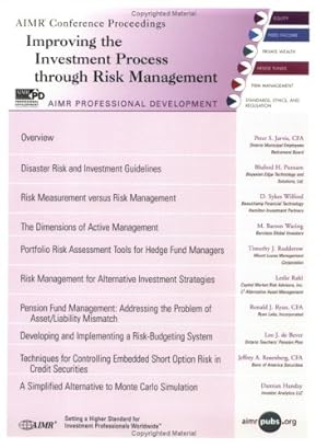 Seller image for Improving the Investment Process through Risk Management for sale by WeBuyBooks