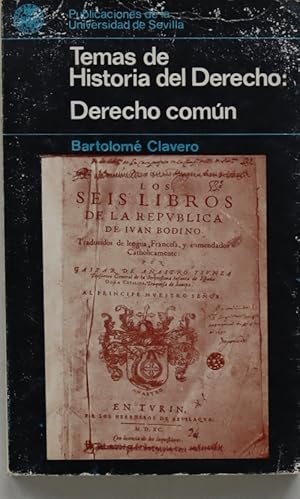 Imagen del vendedor de Temas de Historia del Derecho Derecho comn a la venta por Librera Alonso Quijano