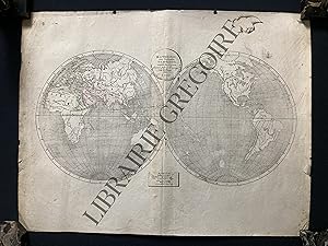MAPPEMONDE avec l'indication de la partie du Globe connue des Anciens dressée pour l'usage des Co...