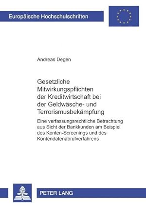 Seller image for Gesetzliche Mitwirkungspflichten der Kreditwirtschaft bei der Geldwsche- und Terrorismusbekmpfung for sale by BuchWeltWeit Ludwig Meier e.K.