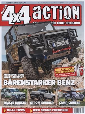 Image du vendeur pour 4 x 4 Action das Magazin fr echte Offroader [Vier mal vier Action] Ausgabe 1-2023 Dezember / Januar] Titelthema: Mercedes-Benz Wolf "Grizzly". Brenstarker Benz mis en vente par Versandantiquariat Ottomar Khler