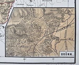 Moravia & Silesia Austria-Hungary Hapsburg Empire Brunn city plan 1858-59 map