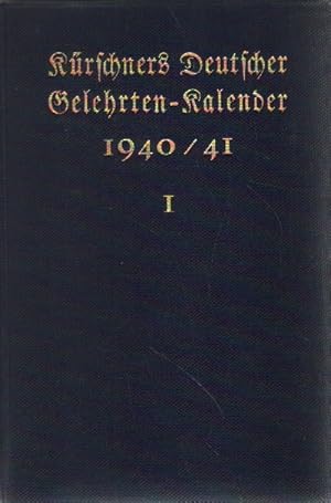 Bild des Verkufers fr Krschners Deutscher Gelehrten-Kalender 1940/41. zum Verkauf von Versandantiquariat Boller
