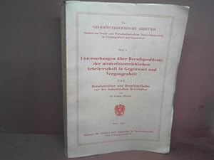 Berufsstruktur und Berufslaufbahn vor der industriellen Revolution. (= Der Niederösterreichische ...