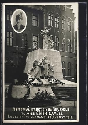 Imagen del vendedor de Ansichtskarte Brssel / Bruxelles, Memorial to Miss Edith Cavell a la venta por Bartko-Reher