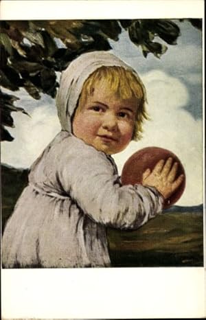 Künstler Ansichtskarte / Postkarte Von Zumbusch, Ludwig, Kind mit Ball
