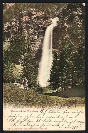 Ansichtskarte Blick auf den Wasserfall bei Engelberg
