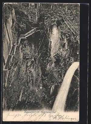Ansichtskarte Kaptunerthal, Treppe am Kesselfall