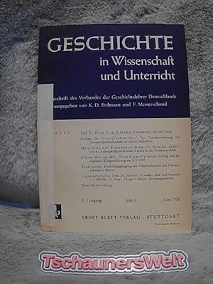 Bild des Verkufers fr Geschichte in Wissenschaft und Unterricht. Zeitschrift des Verbandes der Geschichtslehrer Deutschlands 9. Jahrgang - Heft 6 - Nov. 1958 zum Verkauf von TschaunersWelt