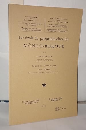 Imagen del vendedor de Le droit de proprit chez les Mo?ngo-Boko?te? a la venta por Librairie Albert-Etienne