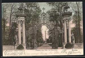 Imagen del vendedor de Ansichtskarte Potsdam, Eingang zum Park von Sanssouci a la venta por Bartko-Reher