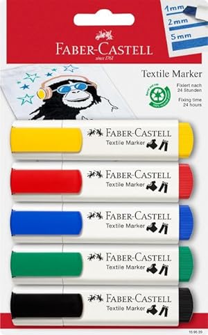 Bild des Verkufers fr Faber-Castell Textilmarker 5er Standardfarben BK zum Verkauf von AHA-BUCH GmbH