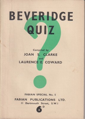 Imagen del vendedor de Beveridge Quiz (Fabian Special No. 5) a la venta por Kennys Bookstore