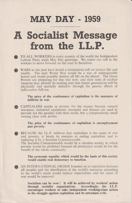 Imagen del vendedor de May Day - 1959: A Socialist Message from the I.L.P. a la venta por Kennys Bookshop and Art Galleries Ltd.