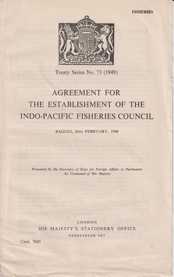 Image du vendeur pour Agreement for the Establishment of the Indo-Pacific Fisheries Council mis en vente par Kennys Bookstore
