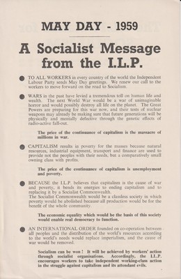 Imagen del vendedor de May Day - 1959: A Socialist Message from the I.L.P. a la venta por Kennys Bookstore