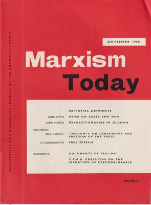 Bild des Verkufers fr Marxism Today (Vol. 12. No. 11. November, 1968) zum Verkauf von Kennys Bookshop and Art Galleries Ltd.