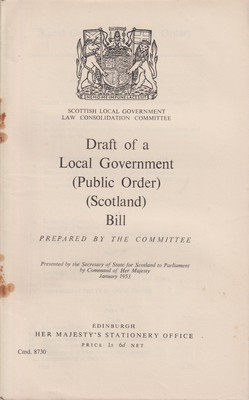 Seller image for Draft of a Local Government (Public Order) (Scotland) Bill for sale by Kennys Bookstore