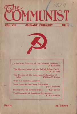 Imagen del vendedor de The Communist (Vol. VIII. No. 1. January-February, 1929) a la venta por Kennys Bookstore