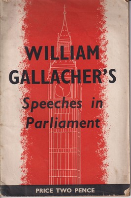 Bild des Verkufers fr William Gallacher's Speeches in Parliament zum Verkauf von Kennys Bookshop and Art Galleries Ltd.