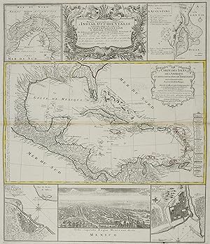 Imagen del vendedor de [Mapa del Golfo de Mxico, Centroamrica y el Caribe] Mappa Geographica, complectens i Indiae Occidentalis a la venta por Bolivar Old Prints Anticuario