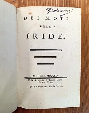 Imagen del vendedor de Dei moti dell'iride a la venta por Il Salvalibro s.n.c. di Moscati Giovanni