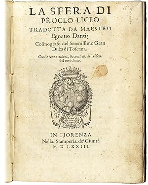 Bild des Verkufers fr La Sfera di Proclo liceo. zum Verkauf von Libreria Antiquaria Pregliasco