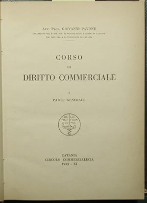 Bild des Verkufers fr Corso di diritto commerciale - Parte generale zum Verkauf von Antica Libreria di Bugliarello Bruno S.A.S.