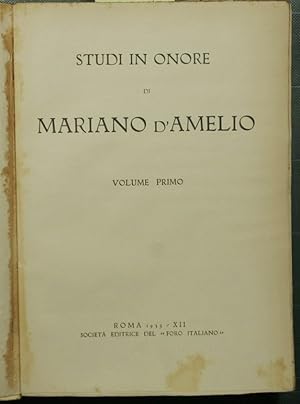 Studi in onore di Mariano d'Amelio