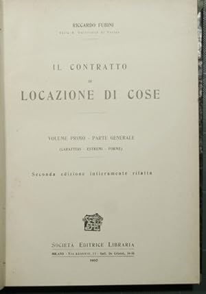 Bild des Verkufers fr Il contratto di locazione di cose zum Verkauf von Antica Libreria di Bugliarello Bruno S.A.S.
