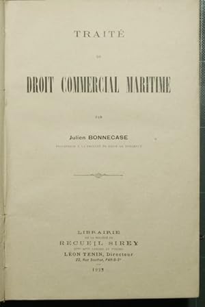 Imagen del vendedor de Trait de droit commercial maritime a la venta por Antica Libreria di Bugliarello Bruno S.A.S.