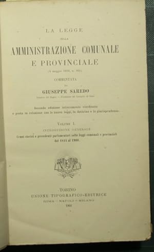 Bild des Verkufers fr La legge sulla amministrazione comunale e provinciale zum Verkauf von Antica Libreria Srl