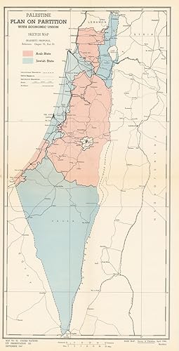 Palestine Plan on Partition with Economic Union - Sketch map (Majority proposal)