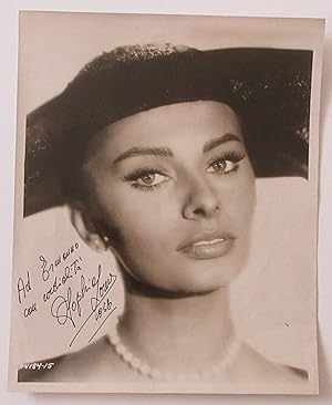 8x10 Signed Photo of Sophia Loren, dated 1958