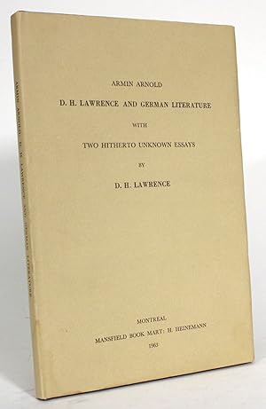 Seller image for D.H. Lawrence and German Literature, with Two Hitherto Unknown Essays for sale by Minotavros Books,    ABAC    ILAB