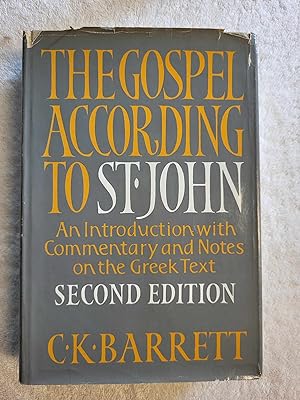 Seller image for Gospel According to St. John: An Introduction With Commentary and Notes on the Greek Text for sale by Vincent's Fine Books