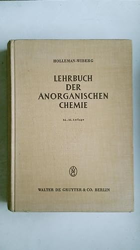 Seller image for LEHRBUCH DER ANORGANISCHEN CHEMIE. for sale by Butterfly Books GmbH & Co. KG