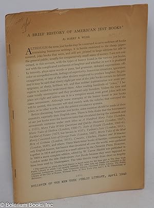 Seller image for A Brief History of American Jest Books for sale by Bolerium Books Inc.