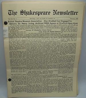 The Shakespeare Newsletter, Volumes IX-XI, 1959-1961