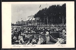 Ansichtskarte Hamburg, 31. Dt. Philatelistentag 1925, Fährhaus-Bucht, Ruderboote, Ganzsache