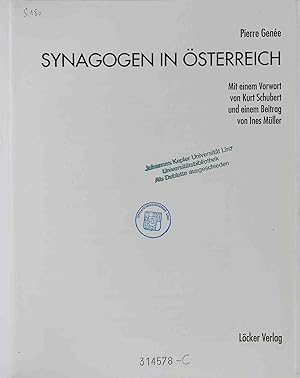Bild des Verkufers fr Synagogen in sterreich. zum Verkauf von books4less (Versandantiquariat Petra Gros GmbH & Co. KG)