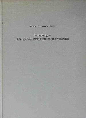 Seller image for Remarks on the writings and conduct of J. J. Rousseau : mit Einf., dt. bers. u. Kommentar = Bemerkungen ber J. J. Rousseaus Schriften und Verhalten. Kleine Schriften ; Nr. 4 for sale by books4less (Versandantiquariat Petra Gros GmbH & Co. KG)