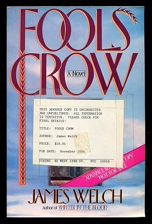 Imagen del vendedor de Fools Crow a la venta por Between the Covers-Rare Books, Inc. ABAA