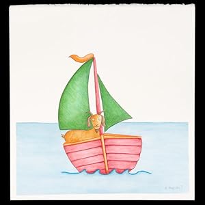Bild des Verkufers fr Goat on a boat (original cover art for the publication) zum Verkauf von Douglas Stewart Fine Books