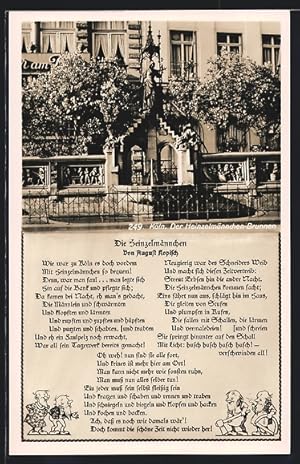 Bild des Verkufers fr Ansichtskarte Kln, Heinzelmnnchen-Brunnen, Gedicht zum Verkauf von Bartko-Reher