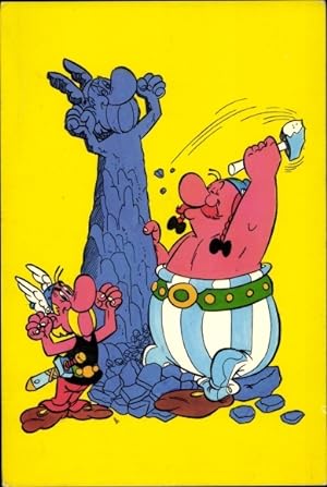 Imagen del vendedor de Knstler Ansichtskarte / Postkarte Asterix und Obelix, Comix, Gallier, Hinkelstein a la venta por akpool GmbH